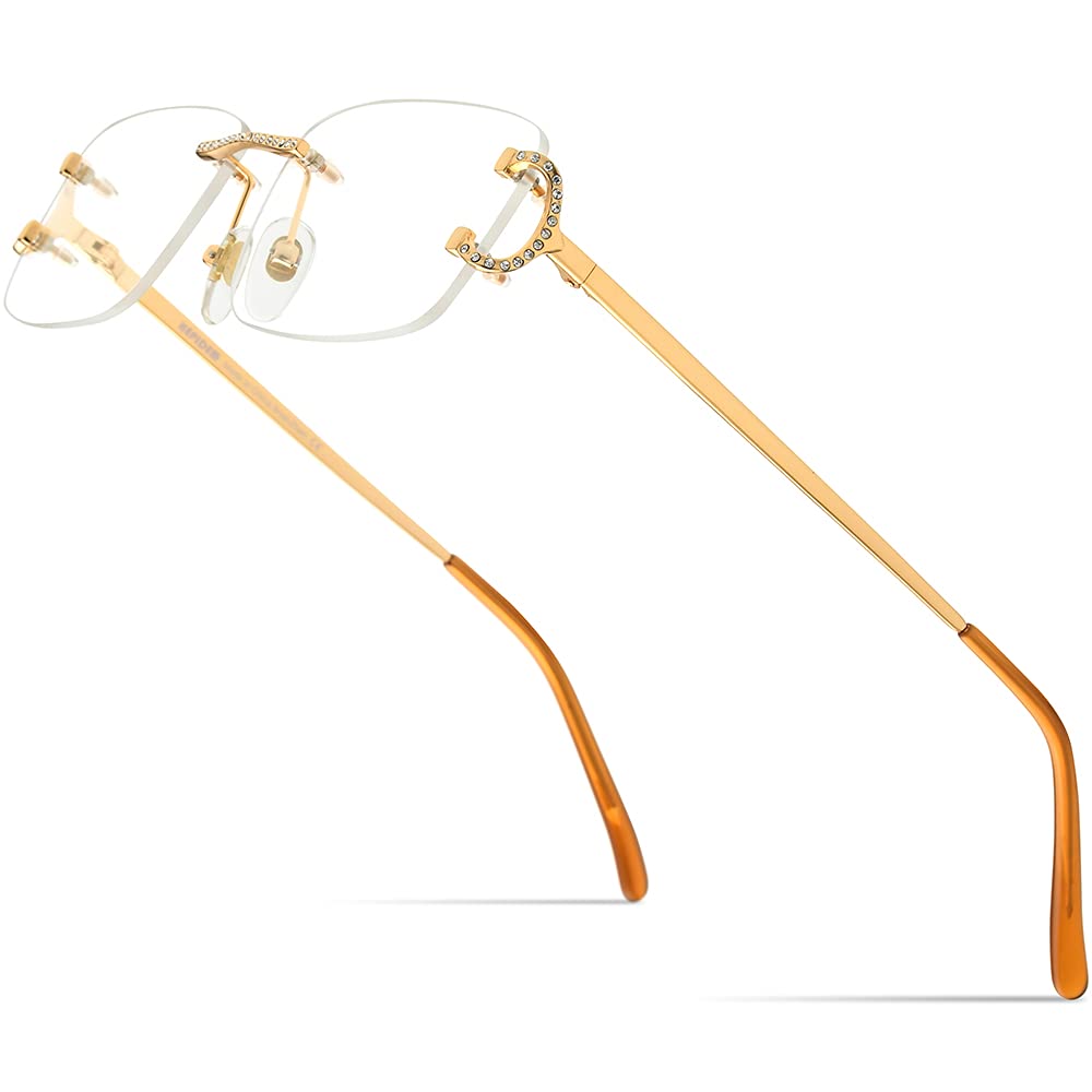 HEPIDEM Rimless Rectangle Glasses