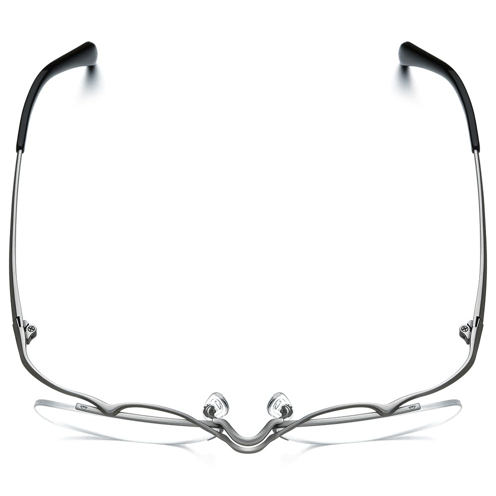 FONEX Pure Titanium Glasses Frame Men Semi Rimless Square Eyeglasses Eyewear DTX416