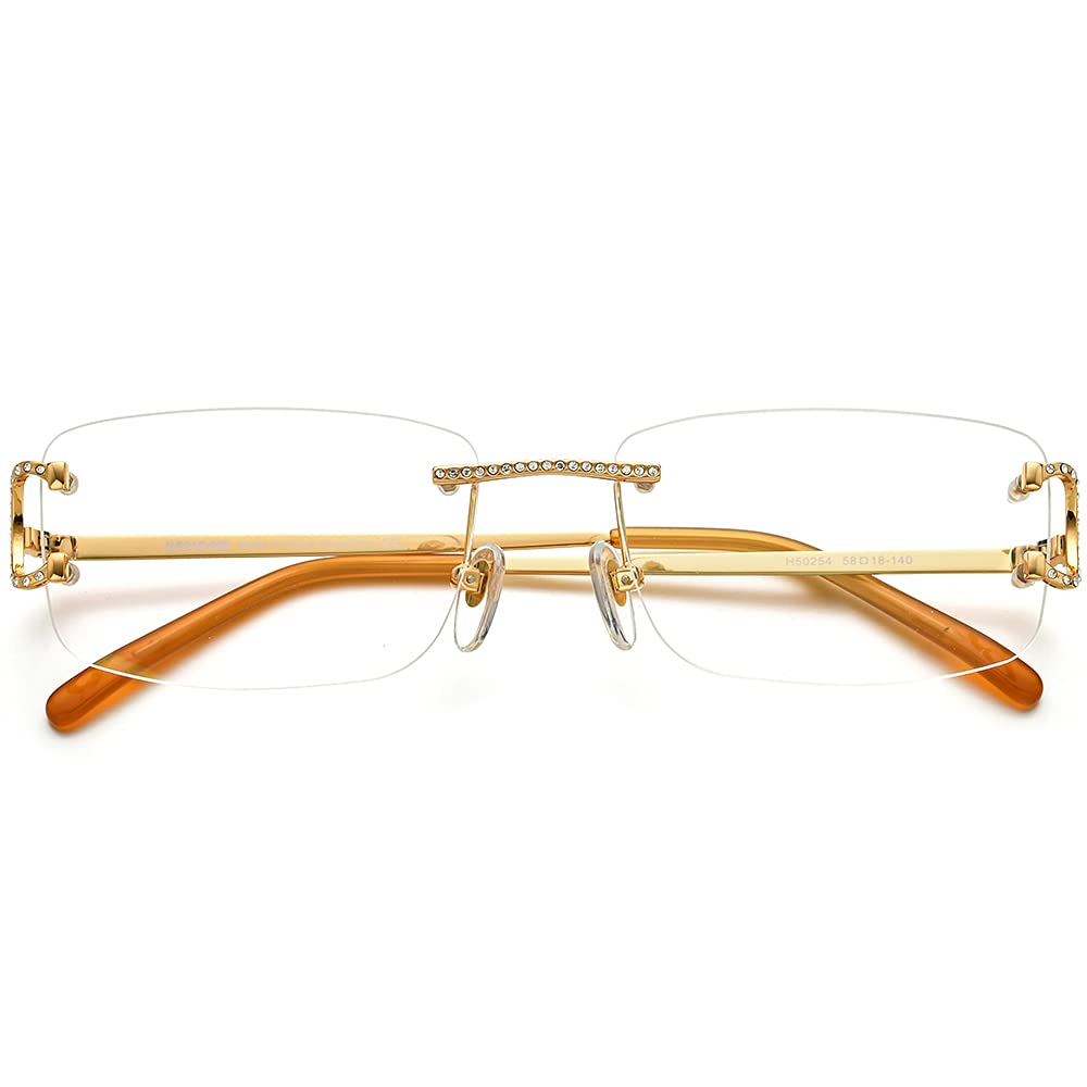 HEPIDEM Rimless Rectangle Glasses