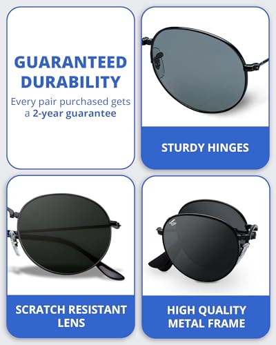 Folding Round Polarized Sunglasses