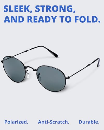 Folding Round Polarized Sunglasses