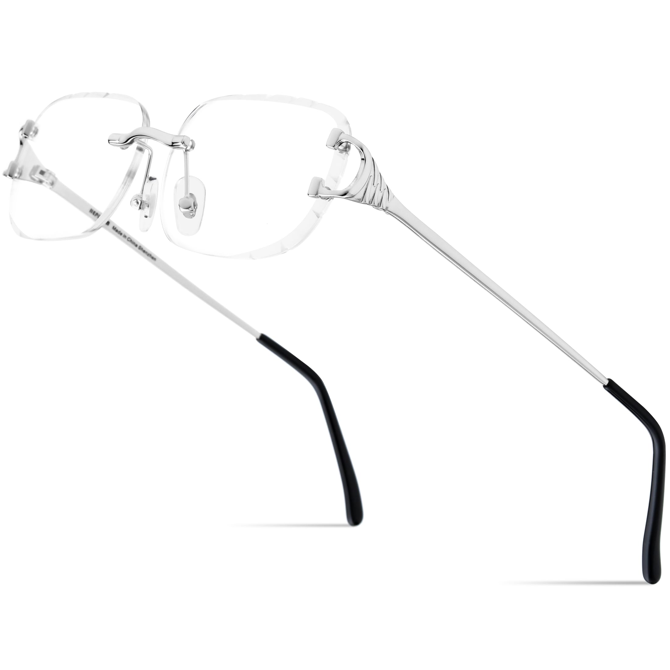 HEPIDEM Rimless Rectangle Glasses
