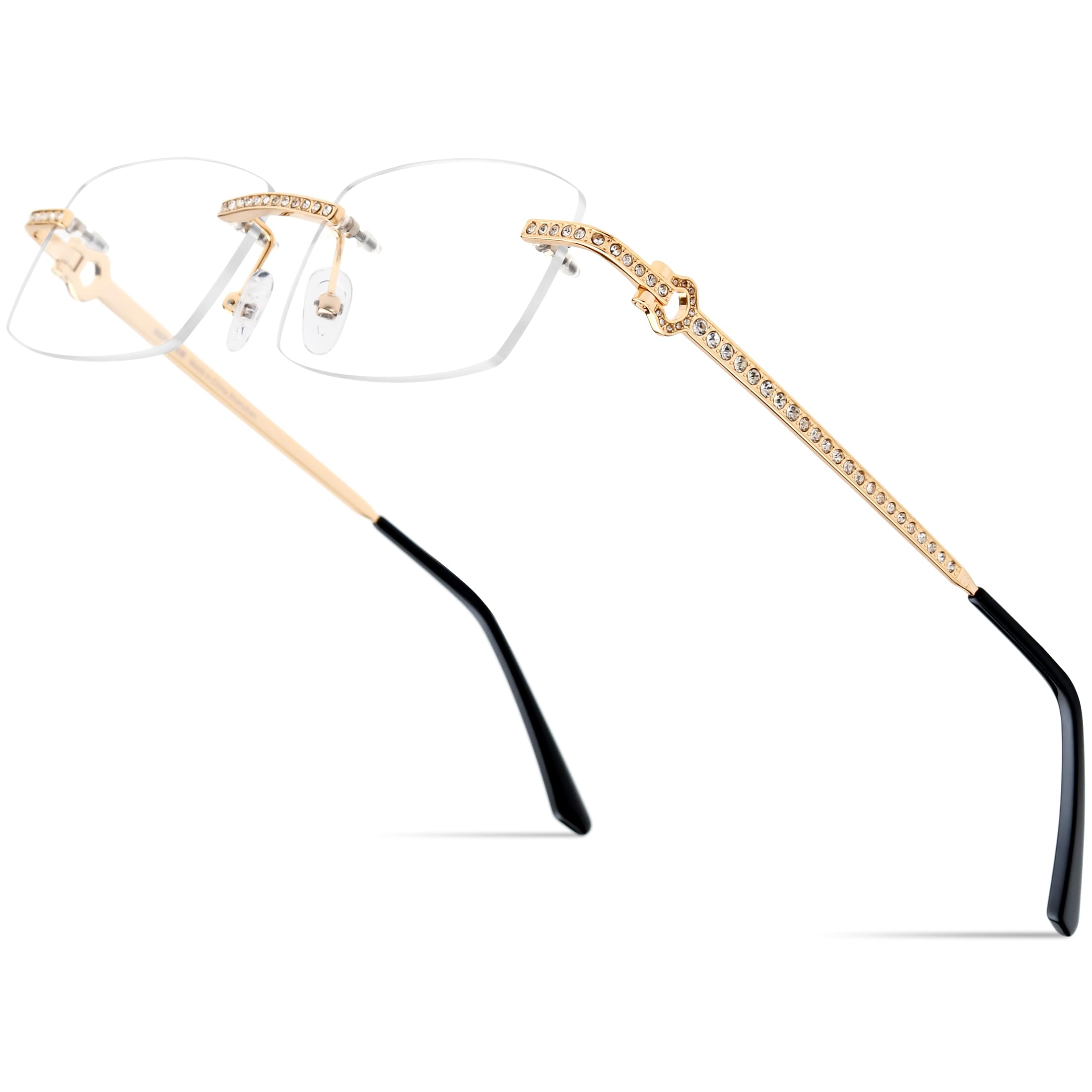 HEPIDEM Rimless Rectangle Glasses