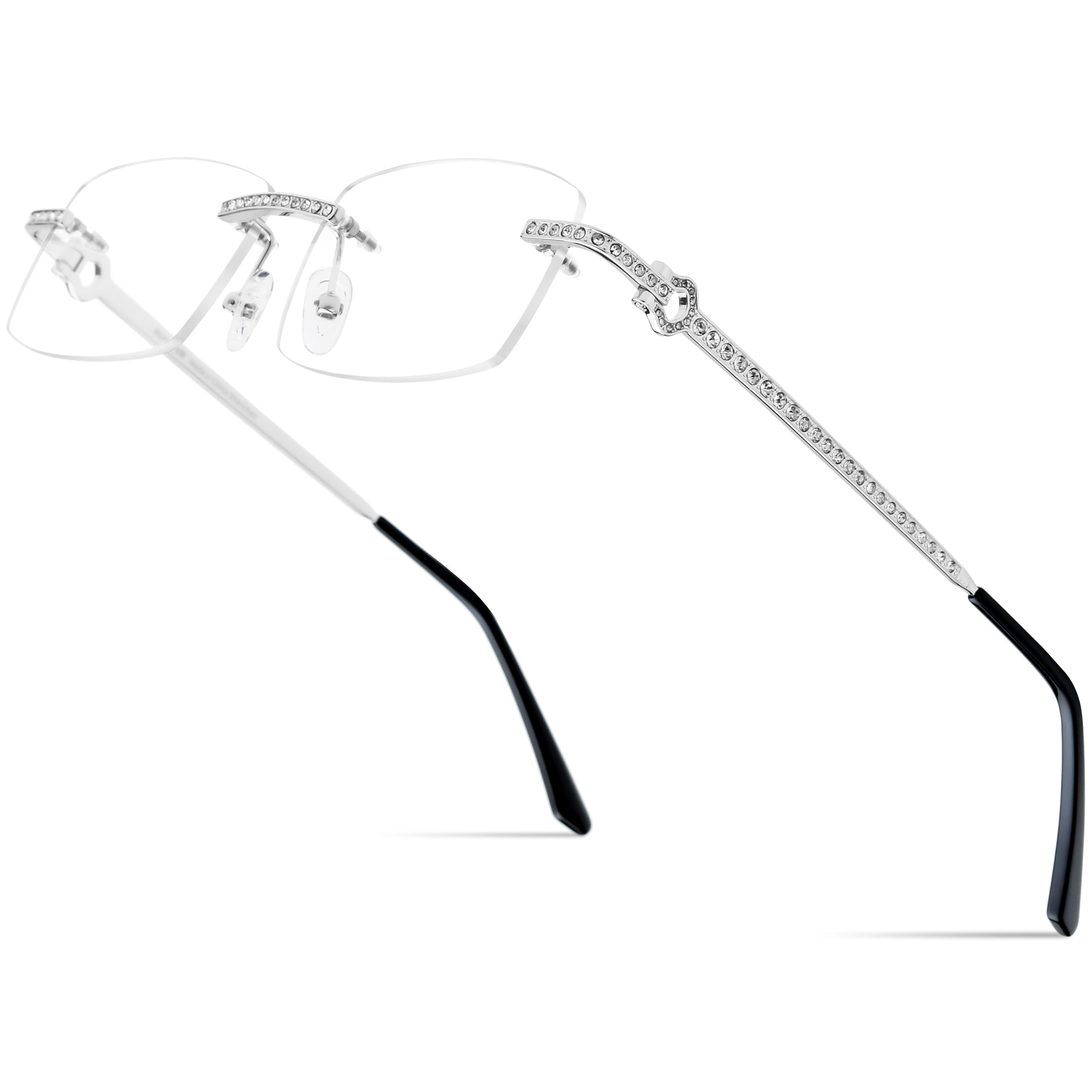 HEPIDEM Rimless Rectangle Glasses