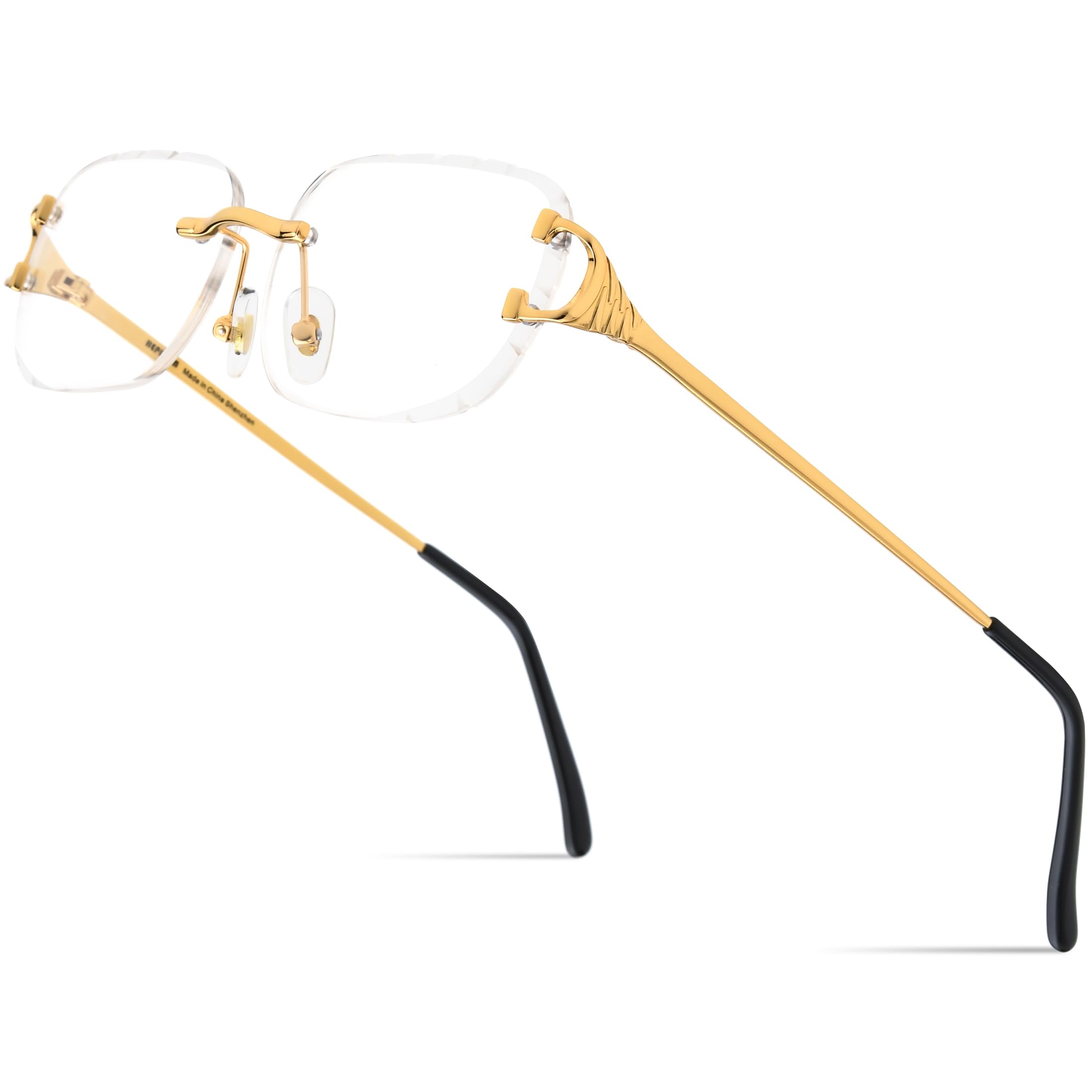 HEPIDEM Rimless Rectangle Glasses