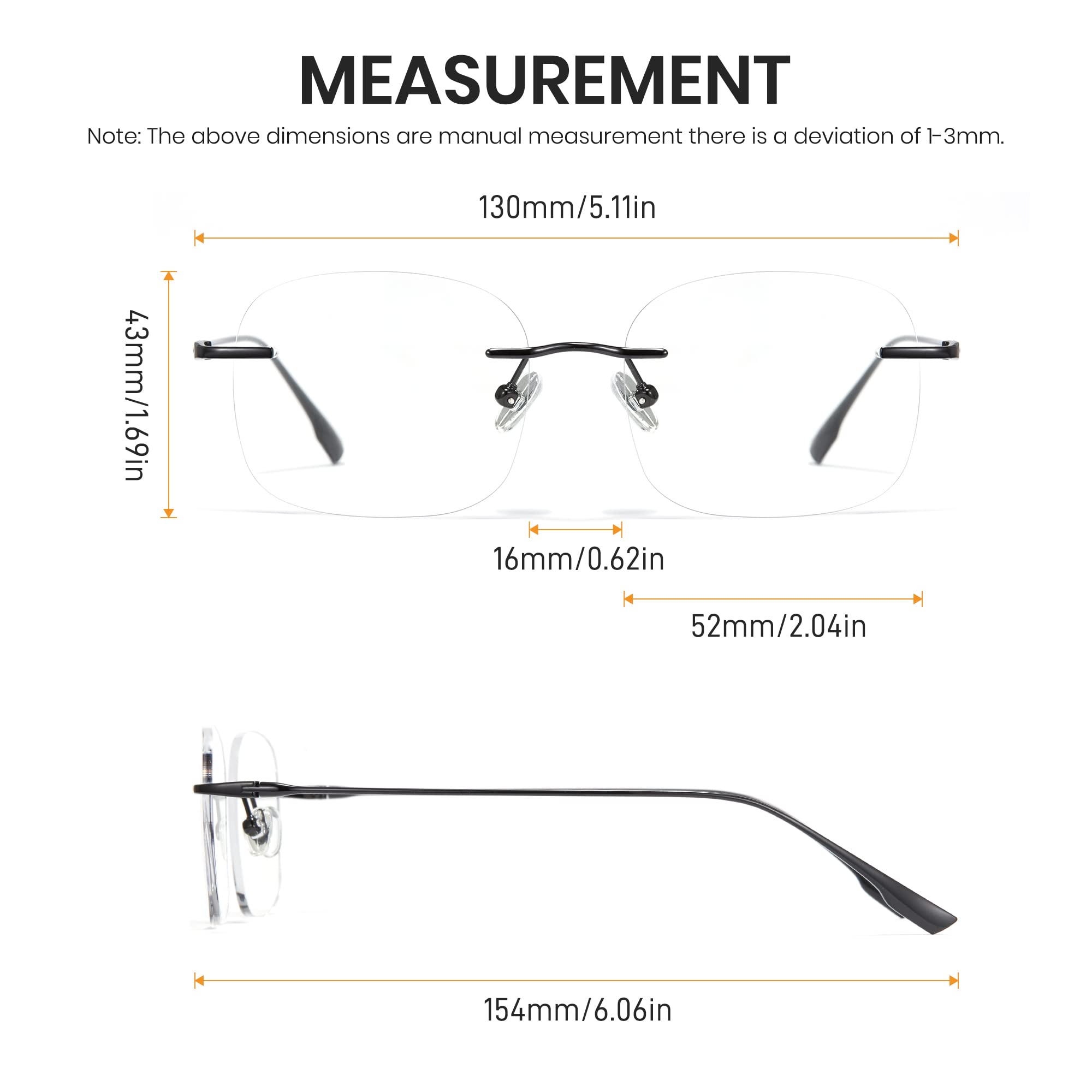 Cyxus Rimless Titanium Blue Light Glasses