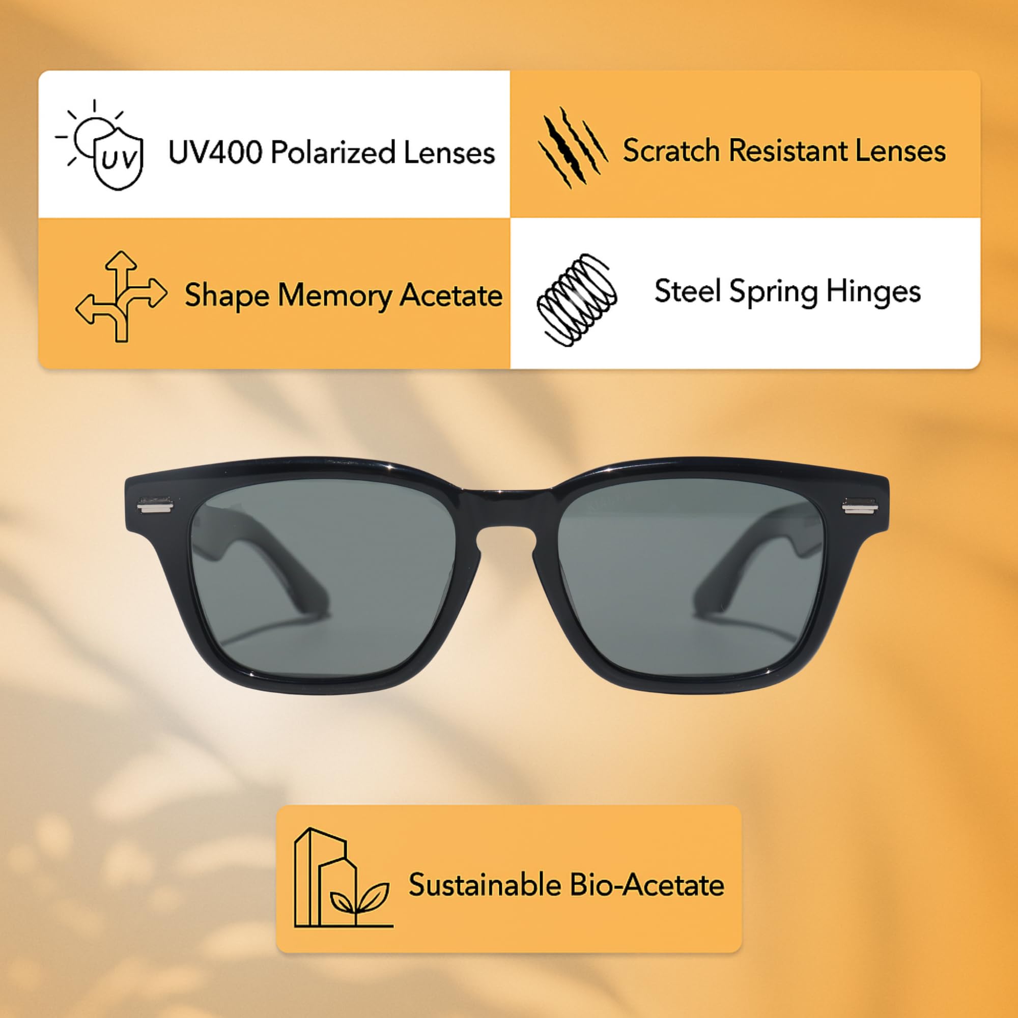 KIAURA Kaufmann Polarized Sunglasses