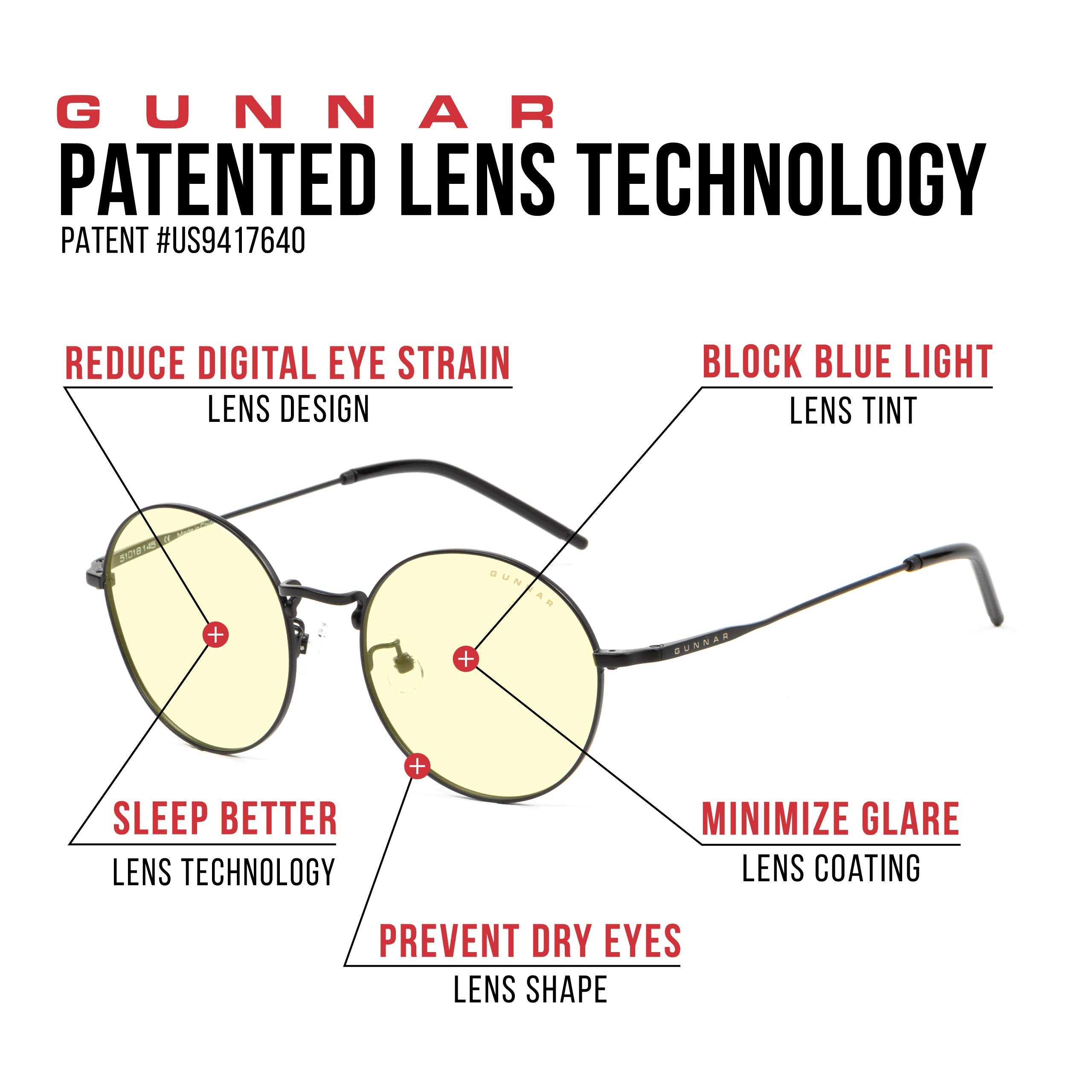 GUNNAR Computer Glasses - Ellipse - Blue Light Blocking Anti Glare