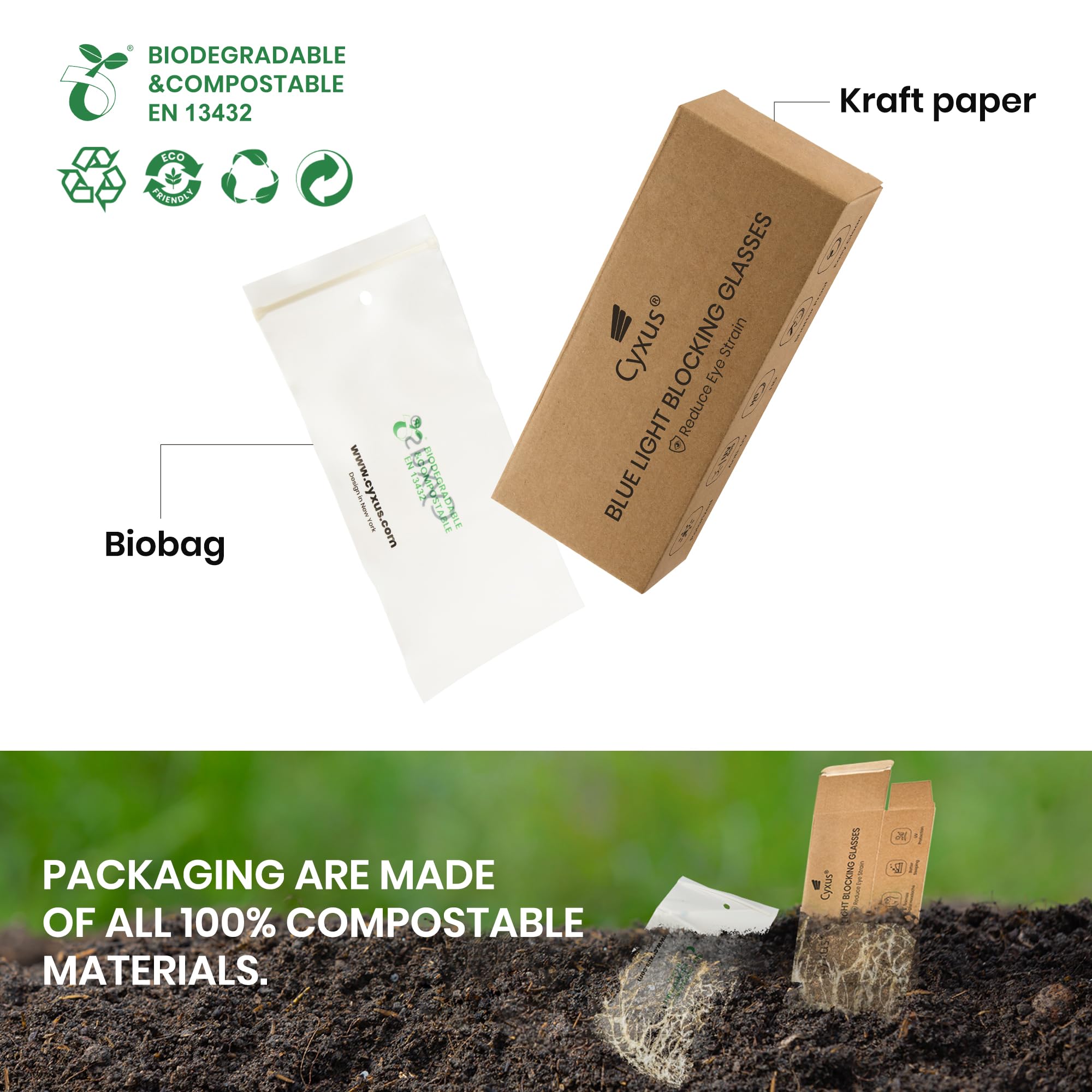 Cyxus Rimless Titanium Blue Light Glasses